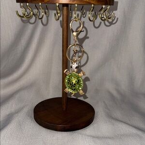 Green Turtle Keychain with Rhinestones